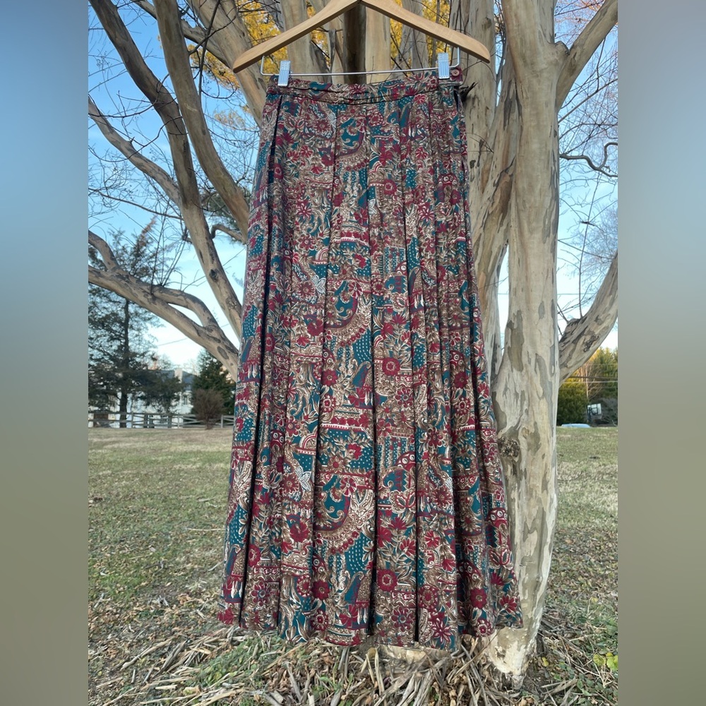 Vintage Pendleton Multicolor Paisley Maxi Skirt Western Cowgirl Boho Cottagecore